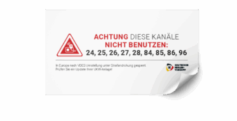 Produktbild: Aufkleber „Kanäle Funkanlage“